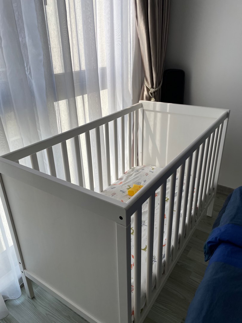 Ikea Baby Cot with new mattress and protector sheet, Babies & Kids