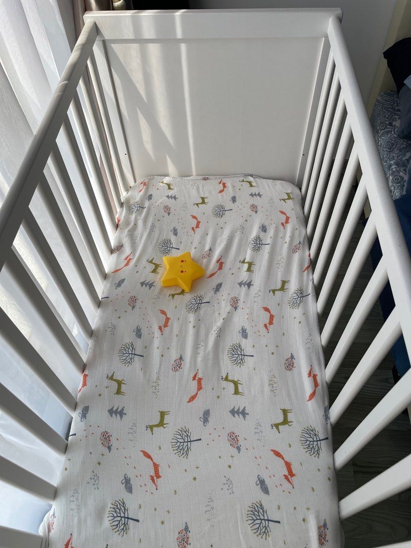 Ikea Baby Cot with new mattress and protector sheet, Babies & Kids