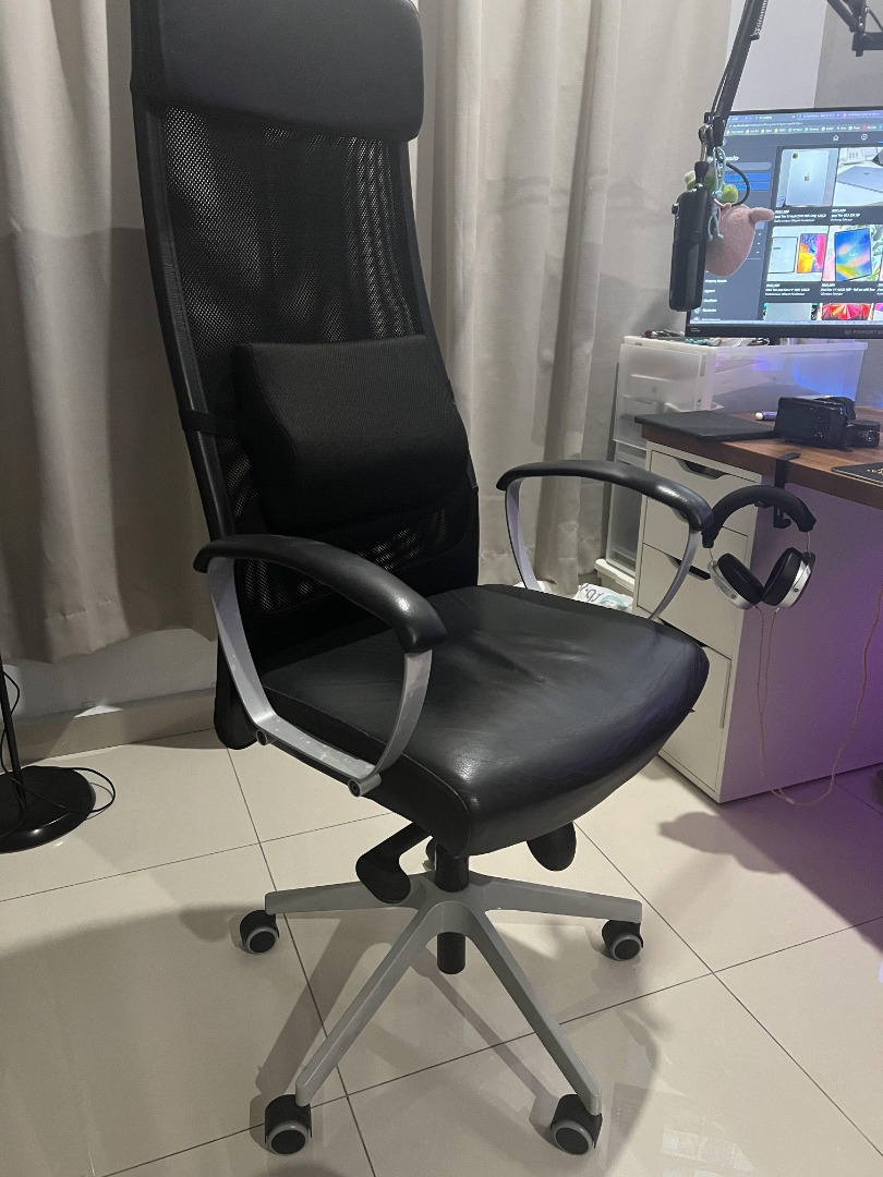 Ikea markus black leather new arrivals