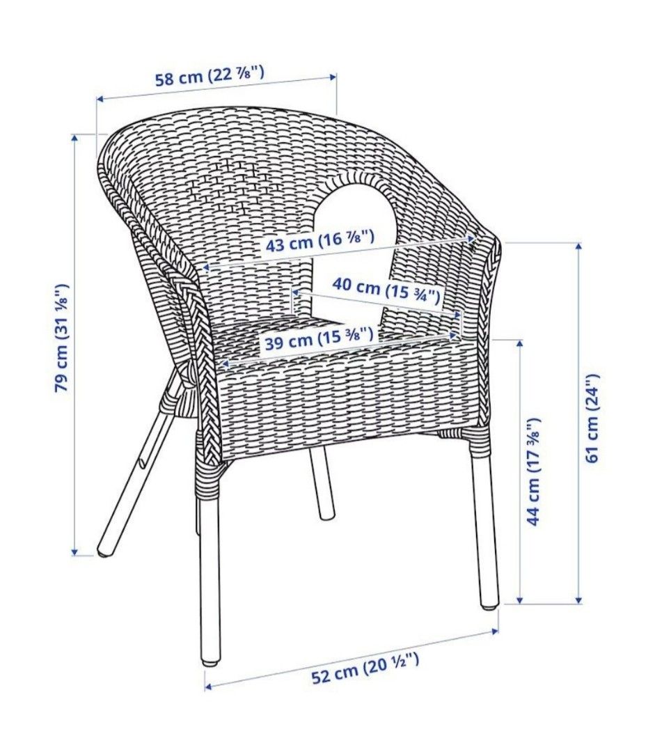 Ikea rattan arm chair and round table (please read description