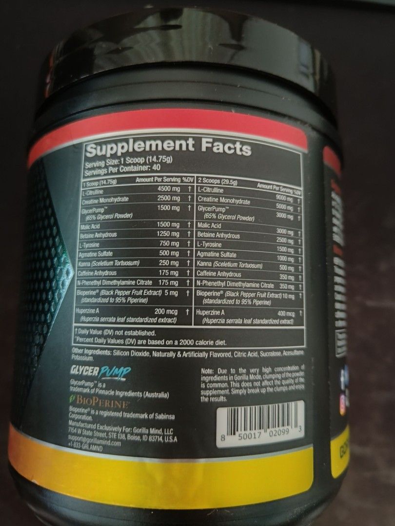 Stocks} Gorilla Mode Pre Workout and Gorilla Mode nitric