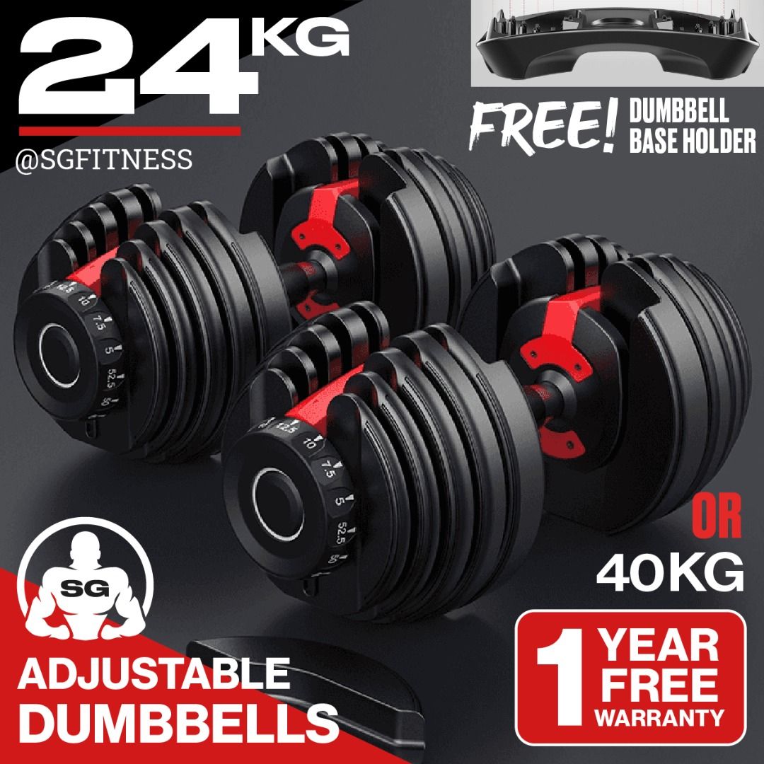 CHEAPEST 24KG Adjustable Dumbbells PAIR OEM 24KG Bowflex