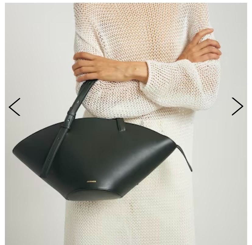 Jil Sander Black Basket Leather Small Sculptural Sombrero Bag Capsule Minimalist