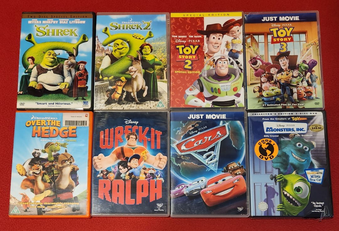 Kids' DVDs: Shrek, Toy Story, Cars, Wreck it Ralph, Over the Hedge ...