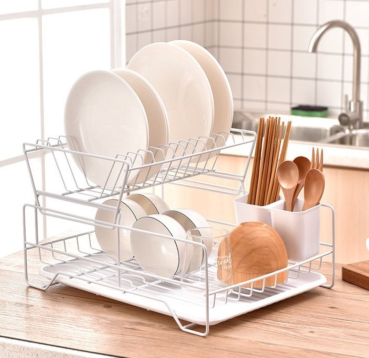 KITCHEN DRYING DISH RACK WHITE COLOUR, Furniture & Home Living