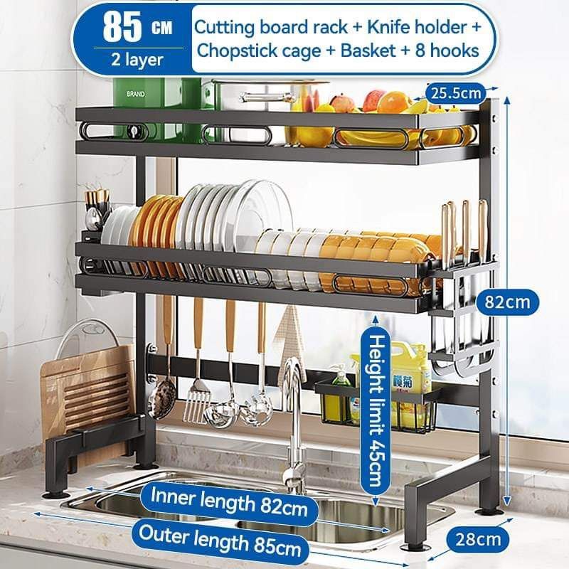 Kitchen Sink Dish Rack 304 Stainless Steel Dish Rack Rak Pinggan ...