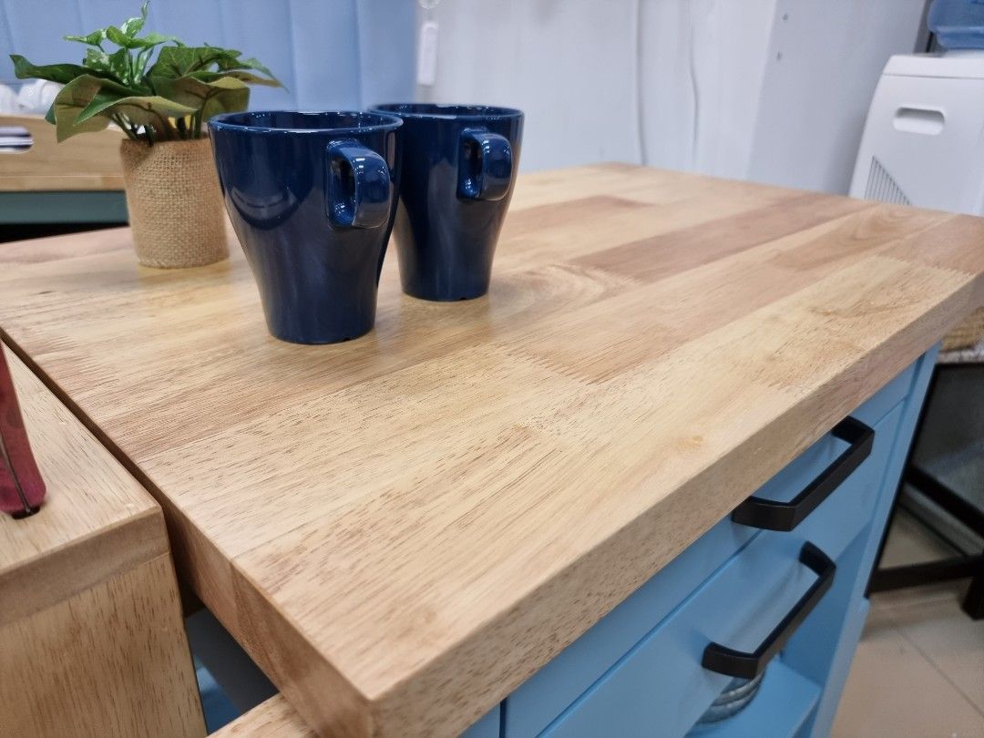 [Brand New] Kitchen Trolley, Kitchen Cart Solid Wood, Furniture