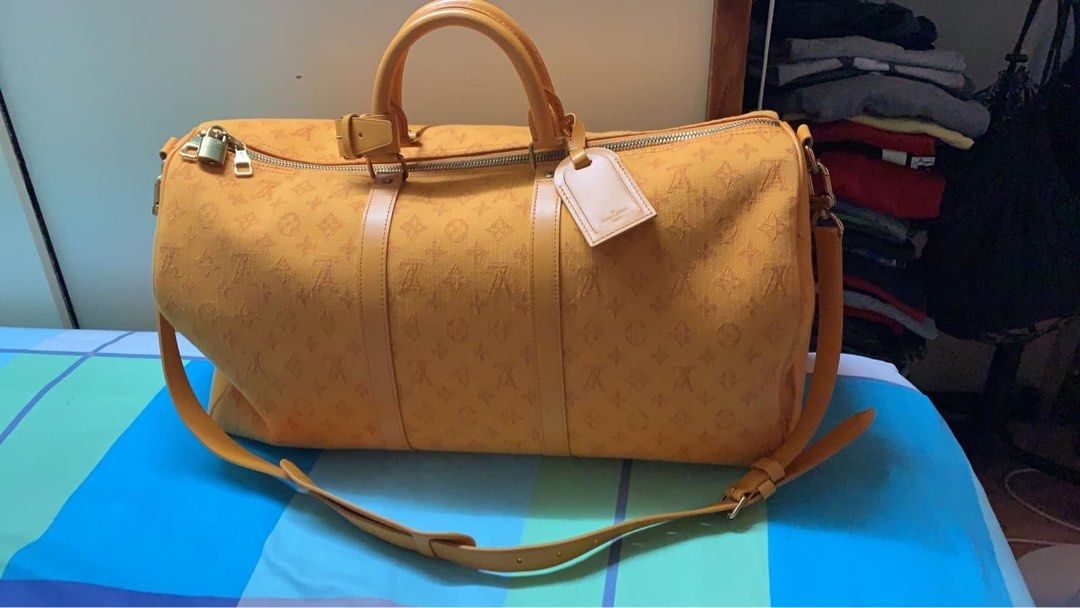 Louis Vuitton Keepall Bandouliere Monogram Denim 50 Ocre in Denim