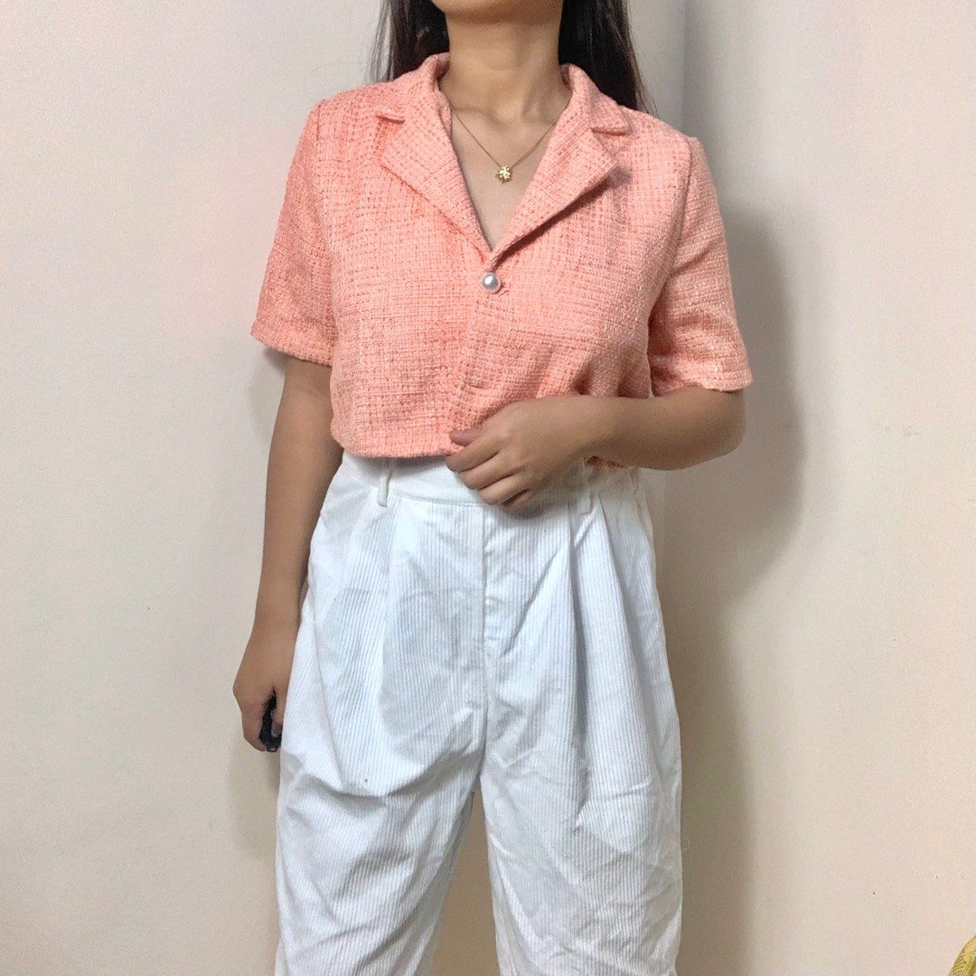 Lovito tweed top on carousell