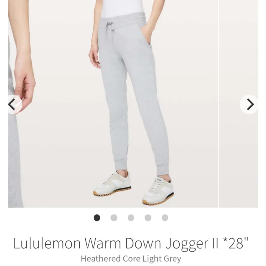 Lululemon Warm Down Jogger II *28 Heathered Core Medium Grey Size