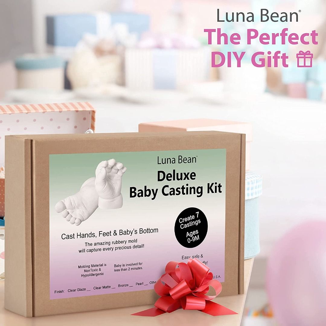 Luna Bean Baby Keepsake Hand Foot Plaster Mold Casting Kit -BRONZE - Baby  Gift