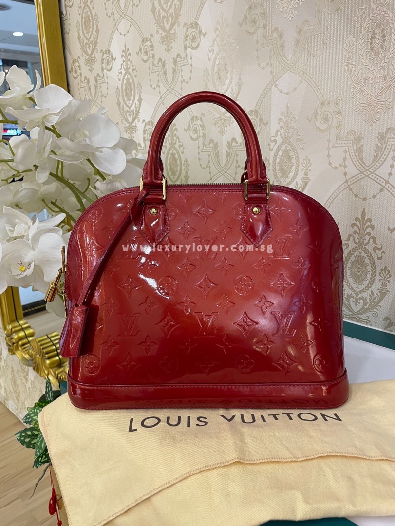 LV Alma PM Red Vernice GHW