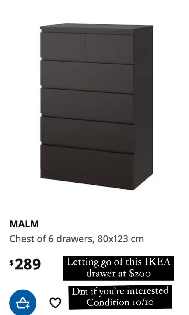 Malm ikea drawer, Furniture & Home Living, Furniture, Shelves,