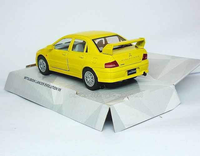 Mitsubishi lancer evolution VII diecast - yellow, Hobbies & Toys, Toys ...