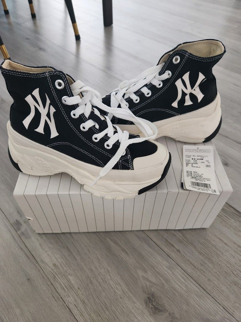 MLB Chunky High New York Yankees NY Shoes Baseball Sneakers 32SHU1111-50L  Black