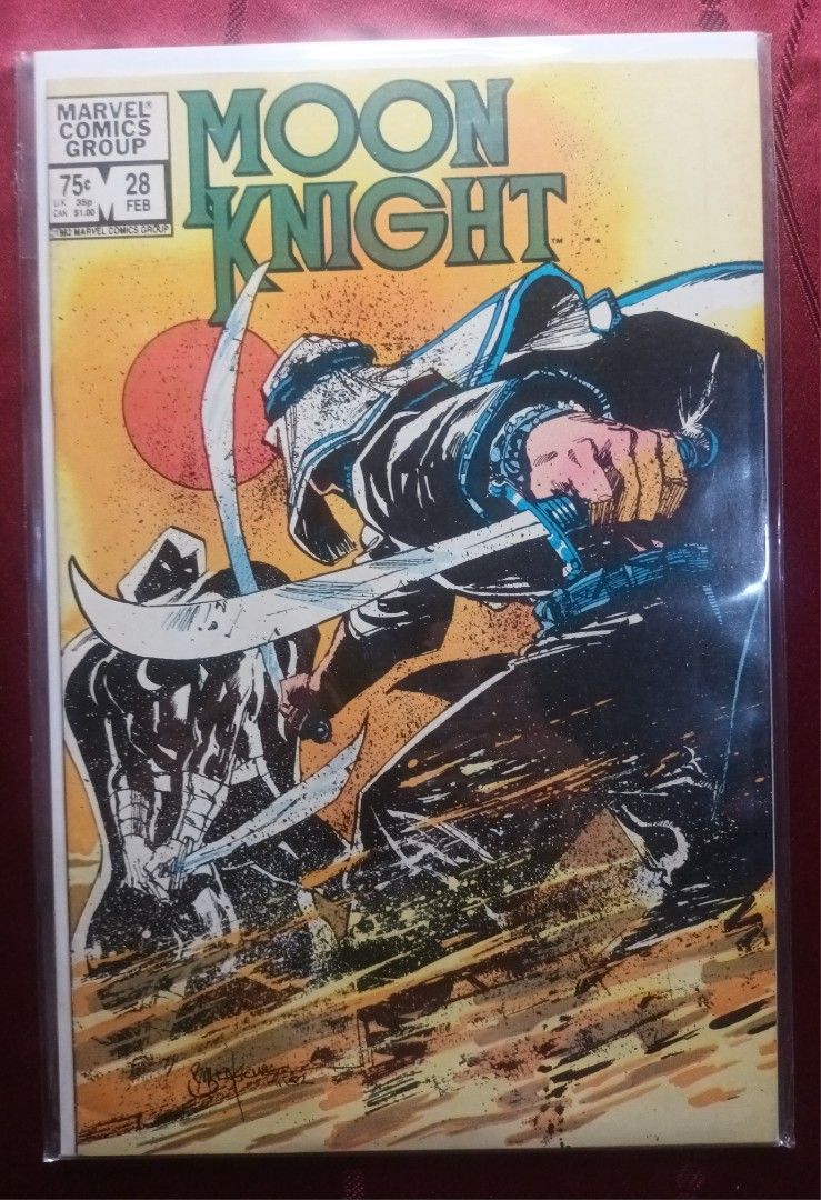 Moon Knight # 28 (Category: Comics & Manga) located in Marikina City. Submitted by ferdzramos3691 (Listing ID 1224923531, Image 1). Description: Selling Moon Knight # 28; Spirits in the Sand, written by Doug Moench, illustrated by Bill Sienkiewicz for Marvel Comics, Year 1983 Fine to Very Fine condition with bag and board Mode of Payment: Gcash Pm if interested.