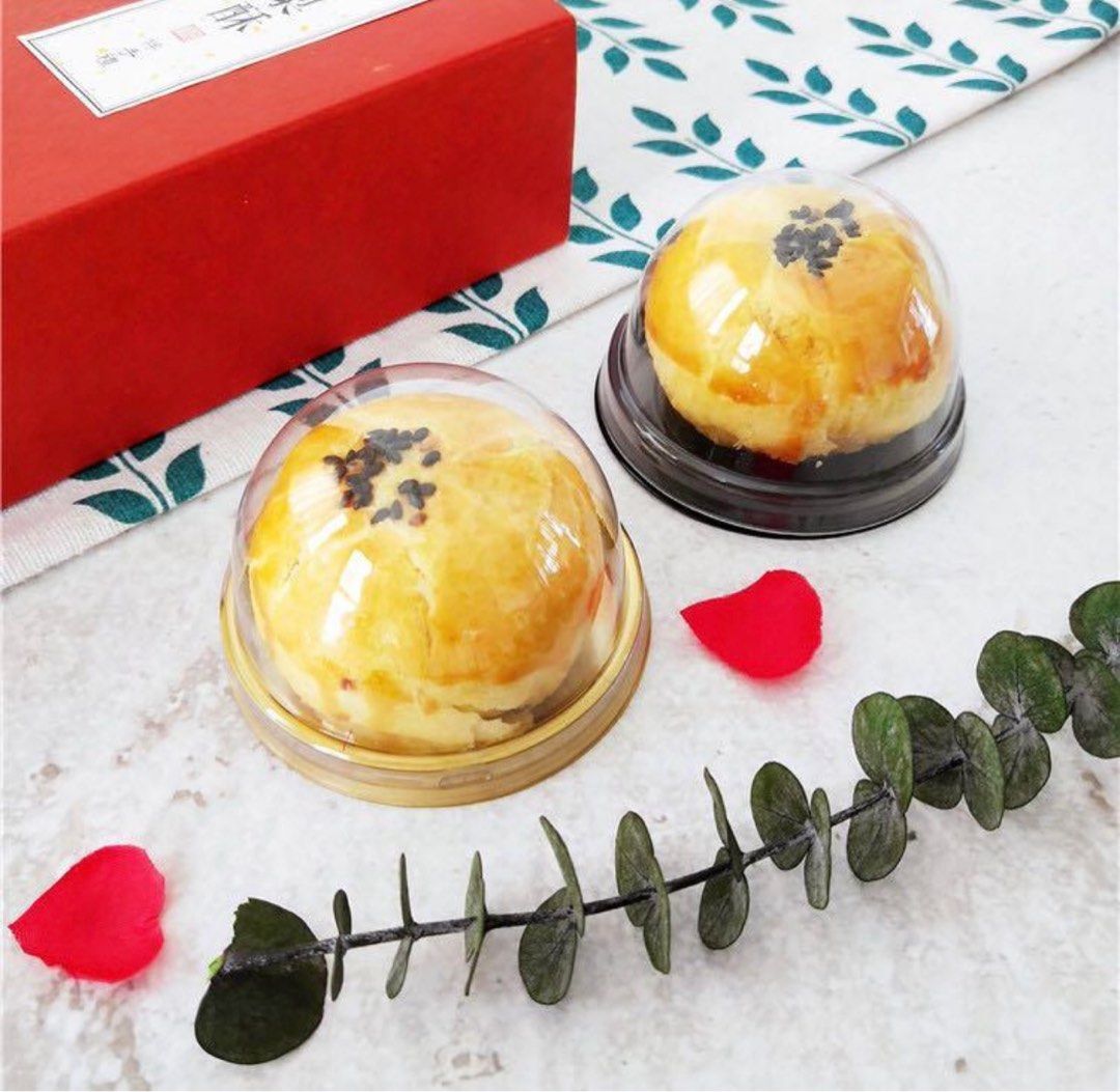Mooncake container tray with lid - round (Dome) shape, Food & Drinks ...