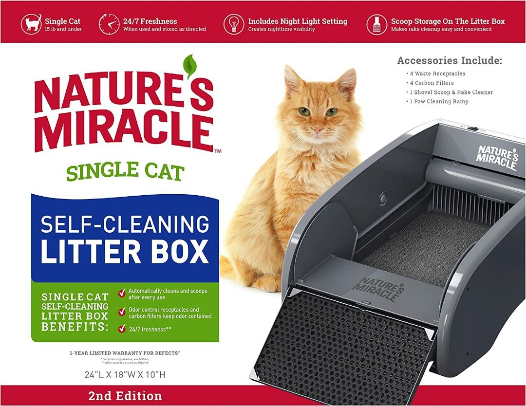 Nature's miracle self cleaning litter box deals waste receptacle