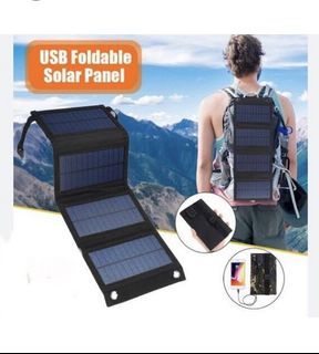 New Imported Signify 28w 5v Solar Carry Around 4  Panel Portable Charger for Camping Trekking Hiking Adventure Backpack Strapped Emergency Cellphone Light Charging iPhone Samsung Tablet Biking Survival Prepper