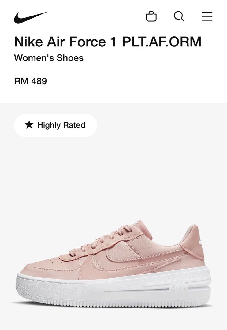 Nike air force pink platform 2025