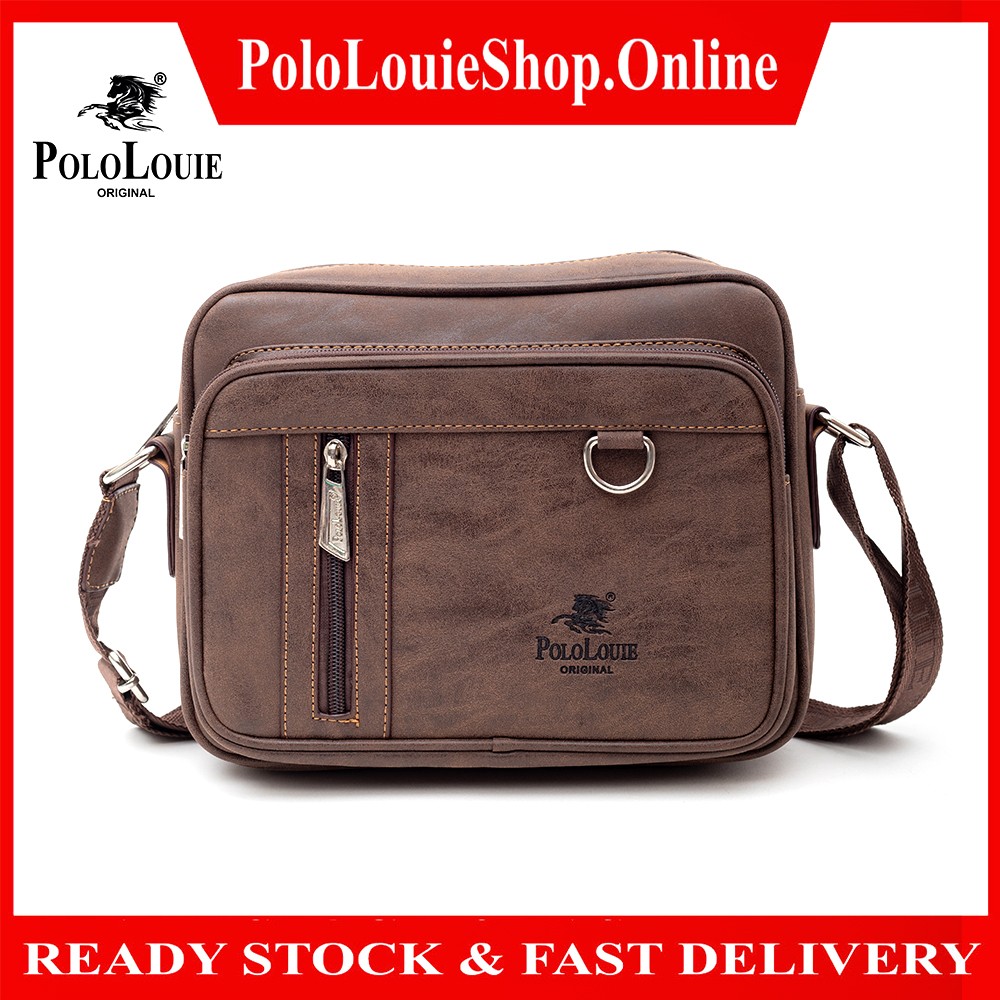 Original Polo Louie Men's Leather Messenger Bag Office Work Bag Sling  Shoulder Bag Beg Silang Lelaki, Men's Fashion, Bags, Sling Bags on Carousell