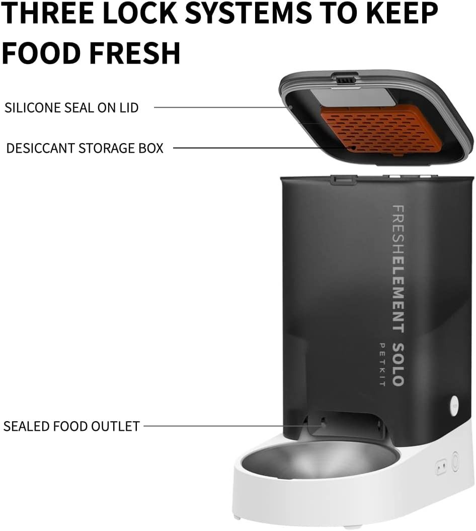 PETKIT Automatic Cat Feeder, FRESH ELEMENT SOLO, App Control 3L Auto