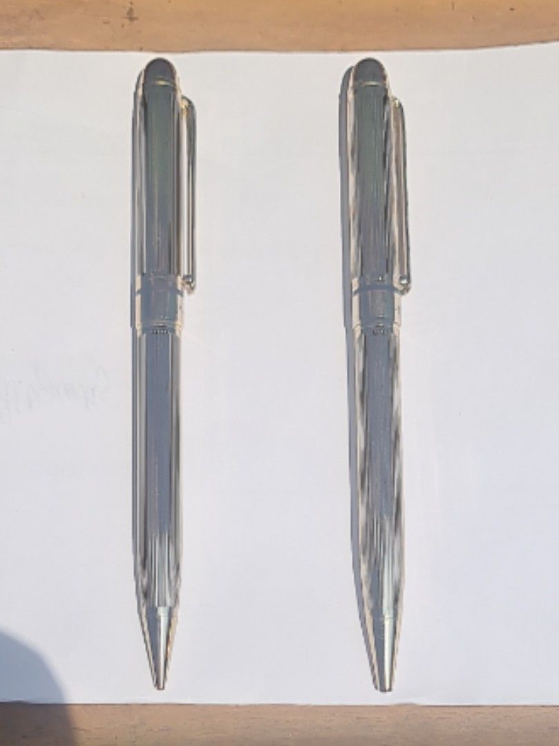 Pierre Cardin pens (Category: Luxury Accessories) located in Makati City. Submitted by harvesting_game (Listing ID 1224927008, Image 1). Description: 1 gold-electroplated pen and 1 gold-electroplated pencil by Pierre Cardin. Never used. Just stored. Guaranteed Authentic and Original. No box though as the items were to be used but for some reason the owner never got around to using them. Still writes! Perfect gift for anyone!.