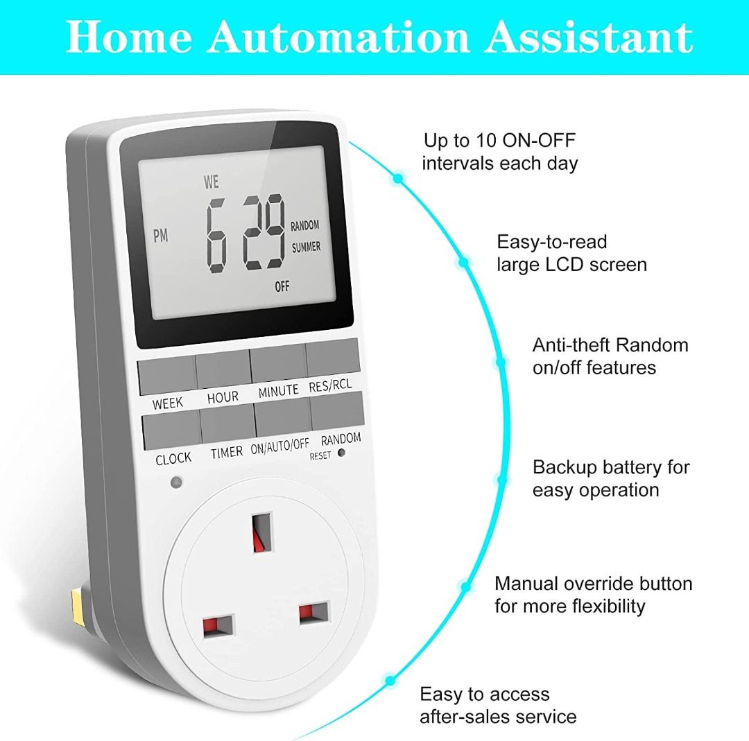 Plug timer digital timer plug socket electrical time plug with 10 on