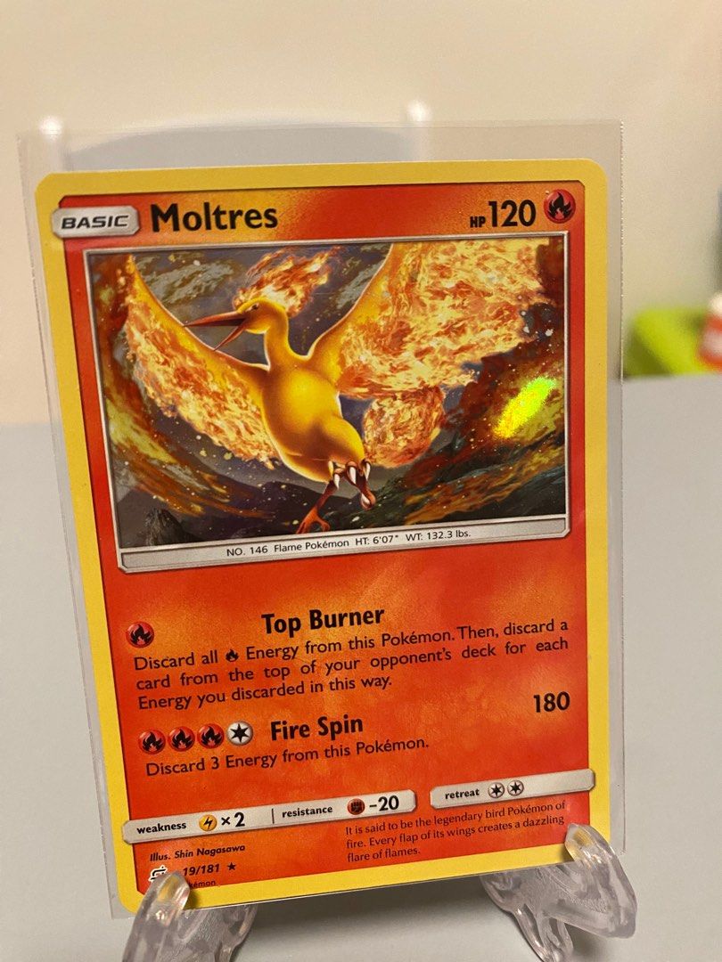 Pokemon Card tcg Moltres 寶可夢卡牌美版火焰鳥, 興趣及遊戲, 玩具