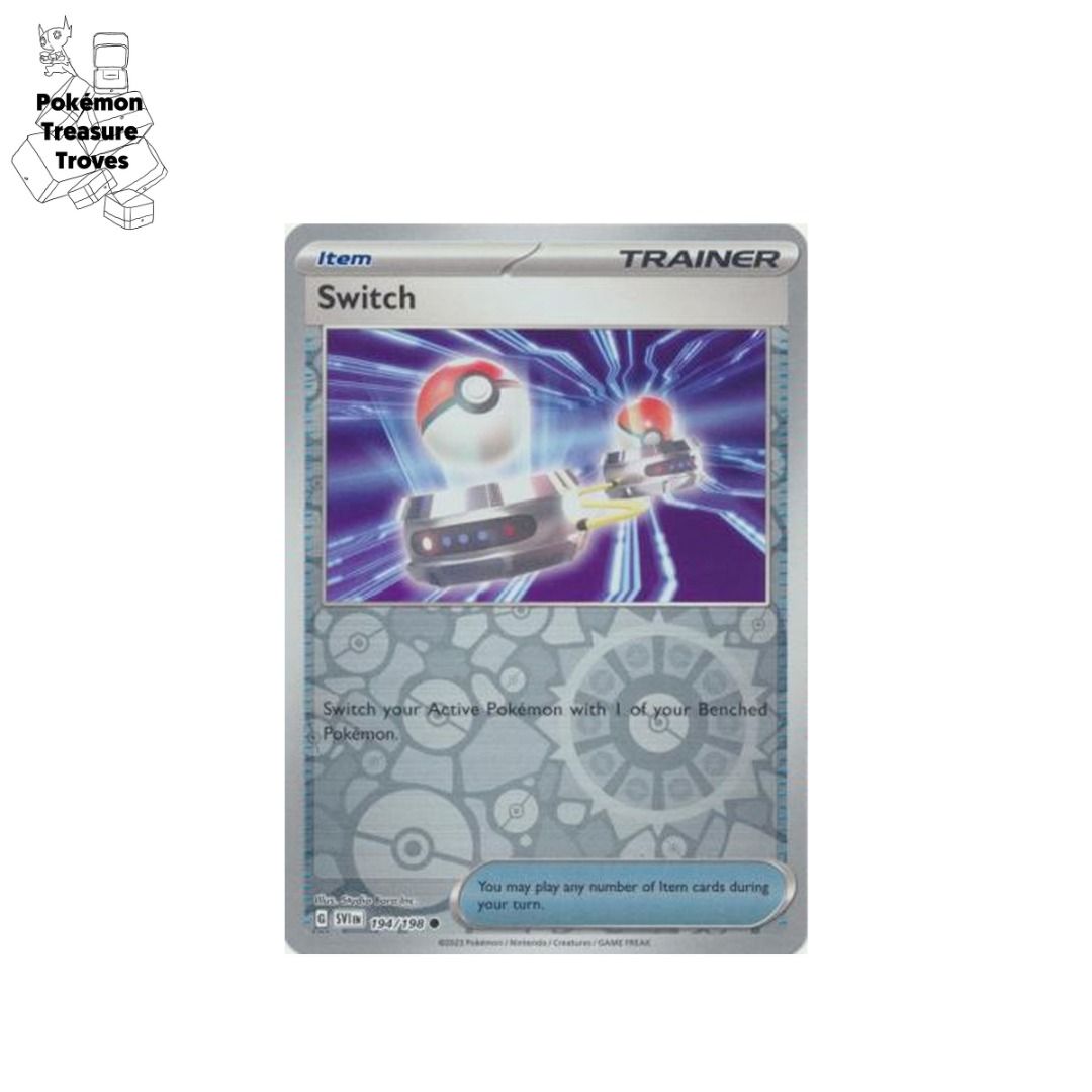 Pokemon Scarlet & Violet Trainer Switch Reverse Holo Card $0.70, Hobbies &  Toys, Toys & Games on Carousell