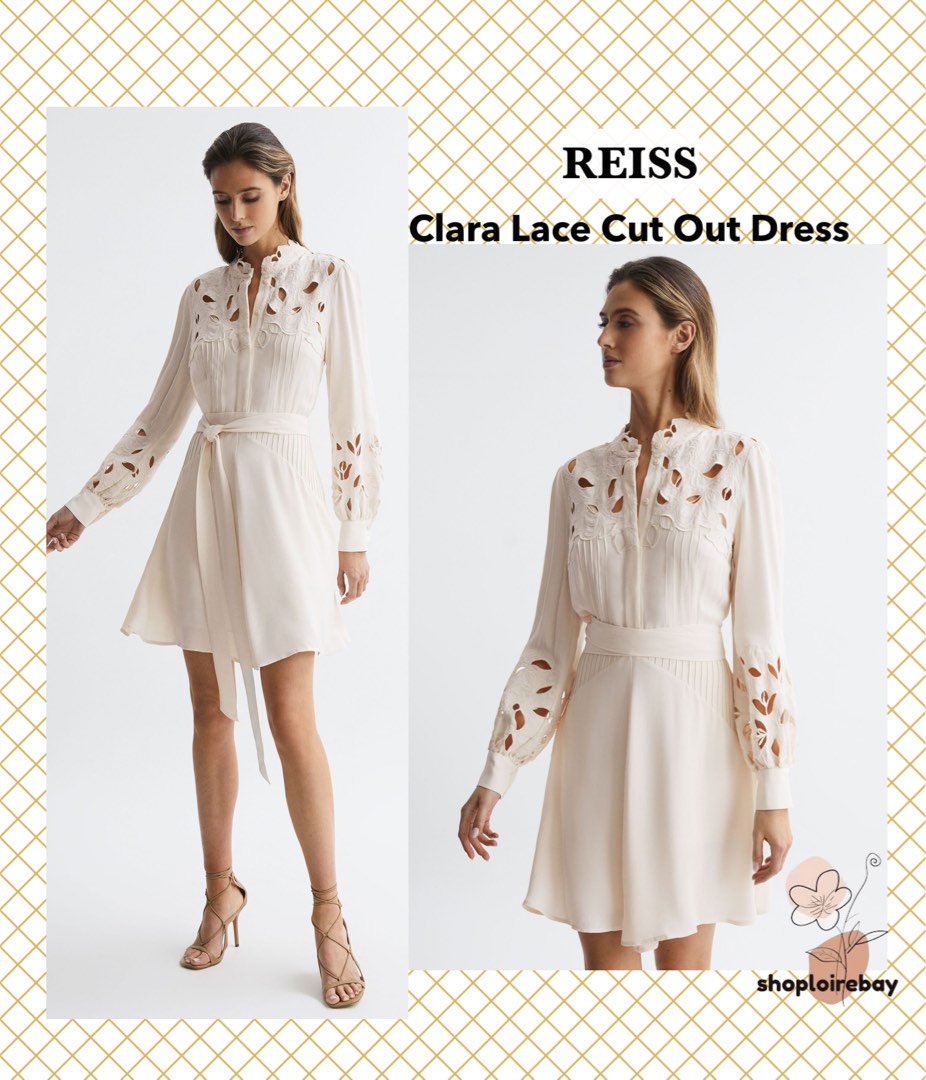 Reiss white lace dress sale