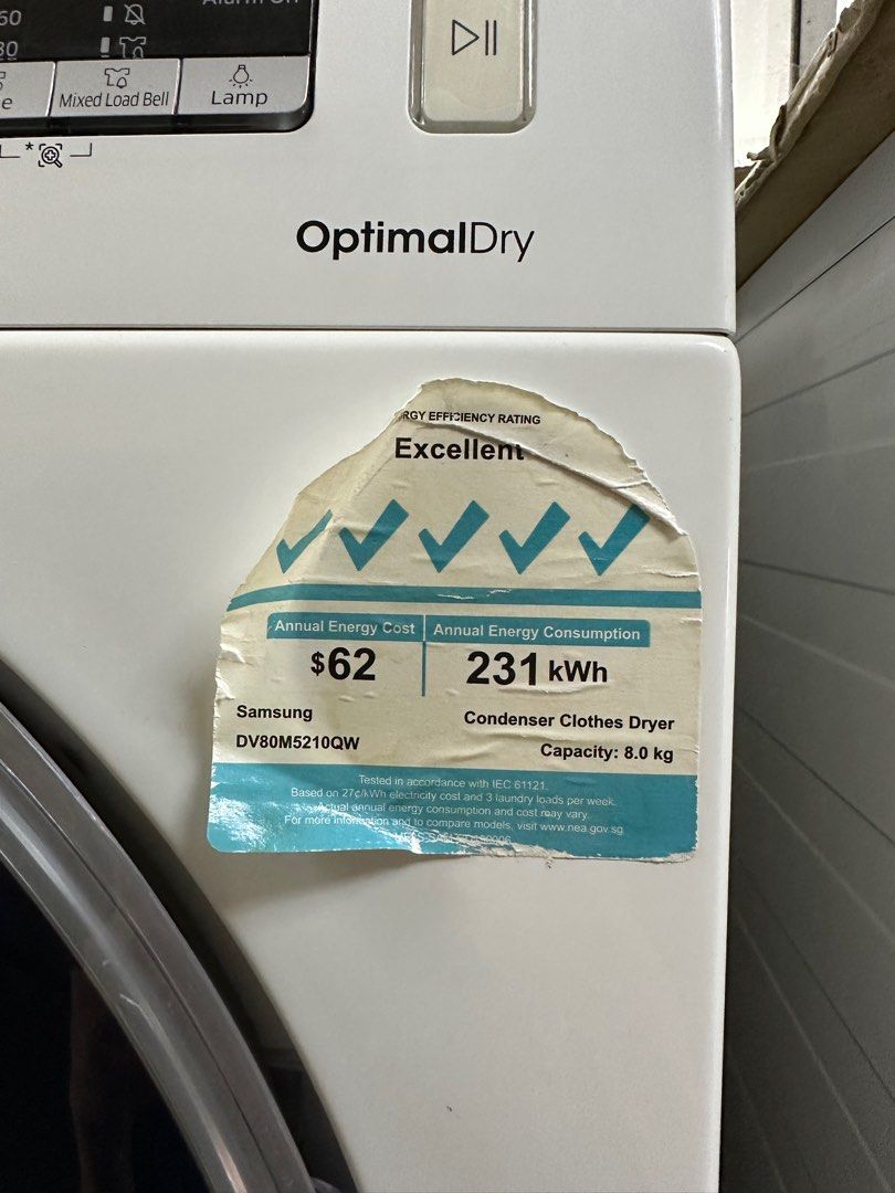 Samsung 8kg 5 ticks Heatpump Digital Inverter Dryer DV80M5210QW, TV