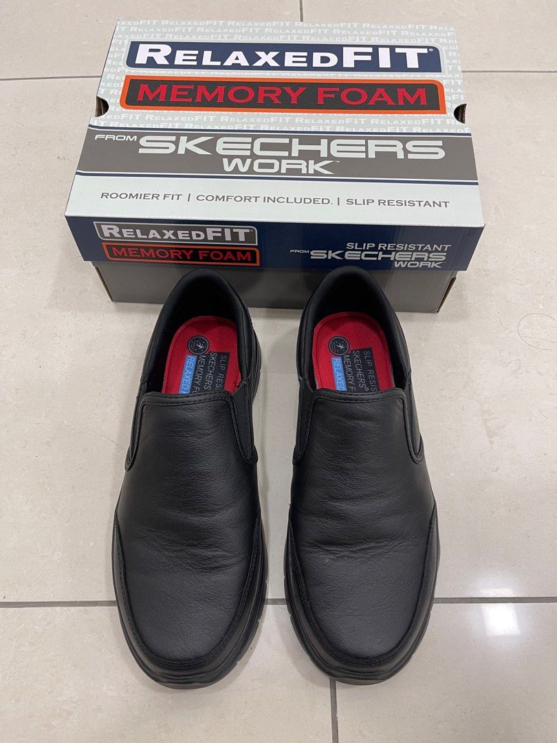 Men's skechers work discount shoes with memory foam