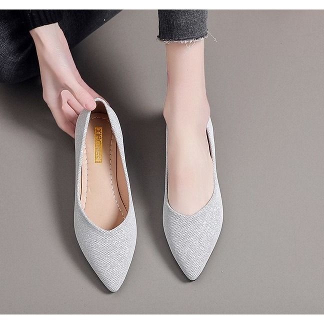 Soft and Comfortable Shimmering Gold or Silver Ballerina Flats