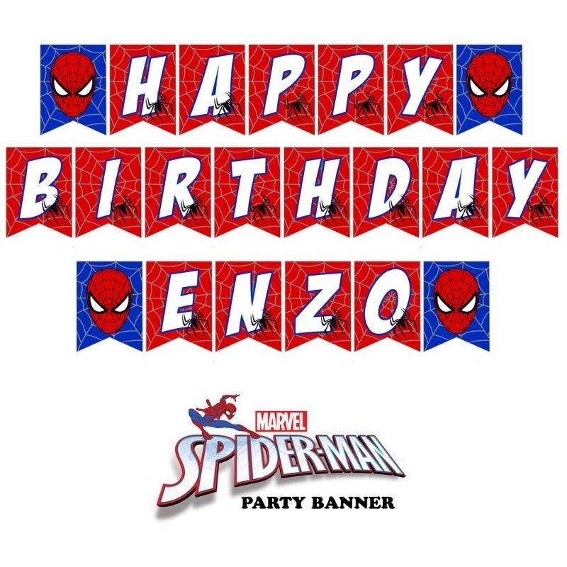 spiderman happy birthday banner
