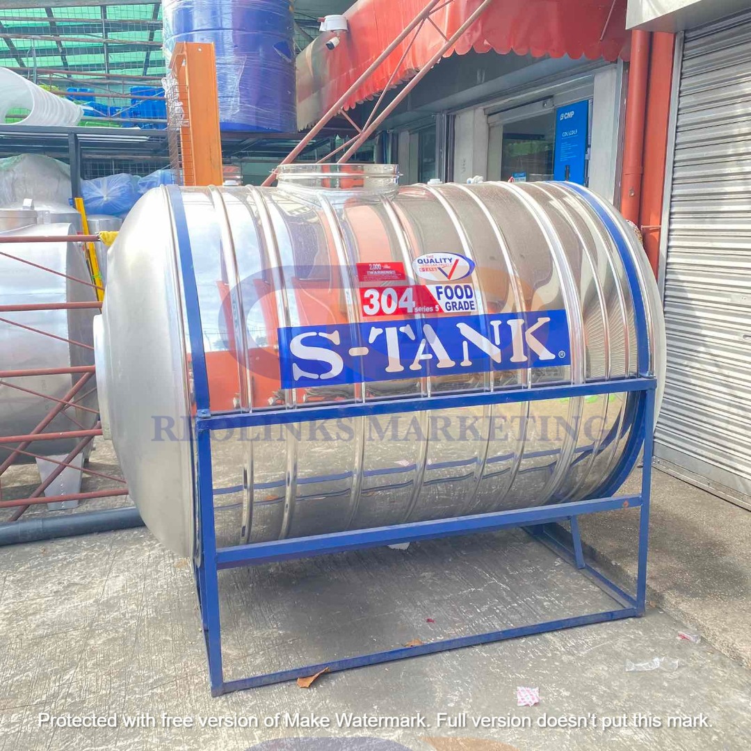 Stank Stainless Steel Water Tank Horizontal Type 2000 Liters on Carousell