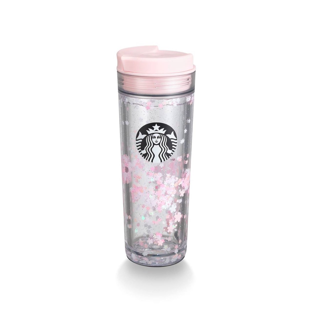 Starbucks Cherry Blossom Pink Glitter Tumbler 16oz, Furniture & Home
