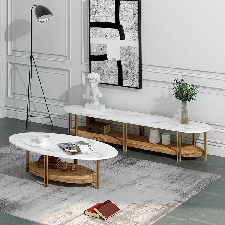 STERLING Modern Marble TV Console / Coffee Table, Furniture & Home
