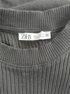 Zara Sleeveless Top Black Ribbed Knit