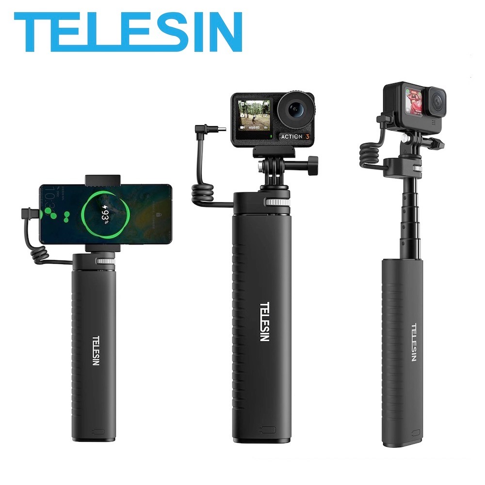 TELESIN 10000mAh Powerbank Selfie Stick Battery Charger for Smartphone ...