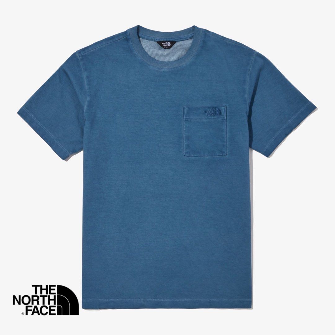 韓國限定The North Face 刺繡Logo Pocket Tee, 女裝, 上衣, T-shirt