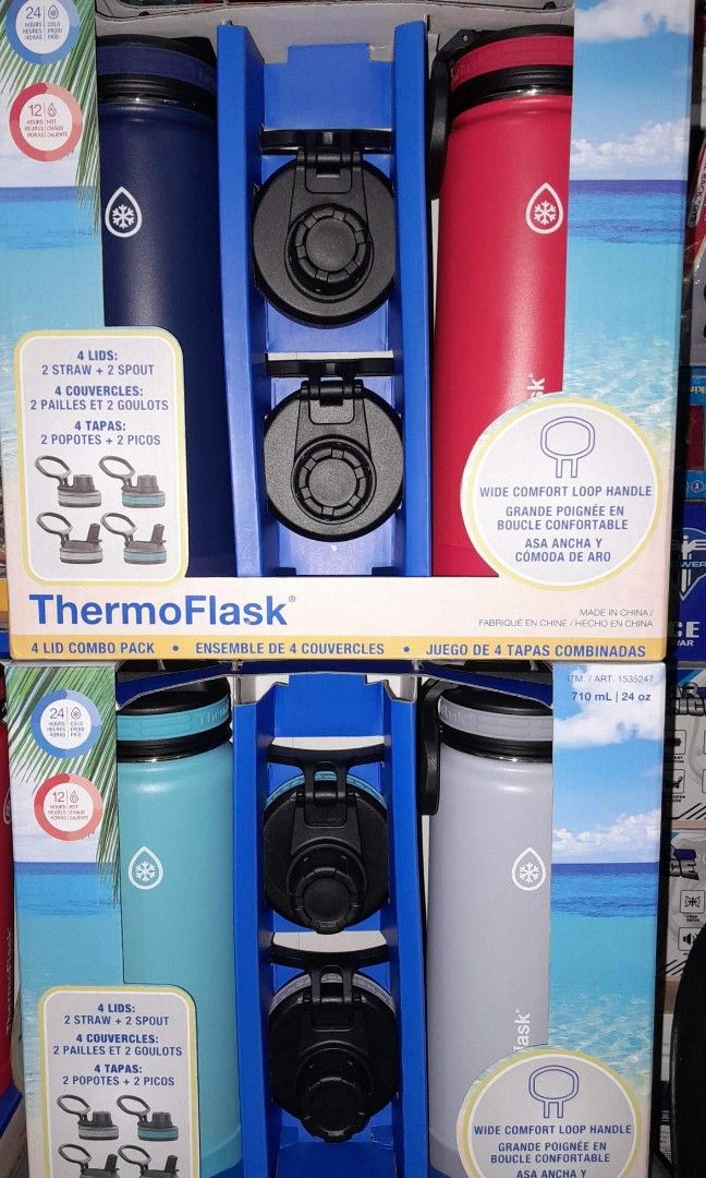 ThermoFlask 24oz Spout Bottle 2pack Mayan Blue Black 24 Ounce Mayan  BlueBlack