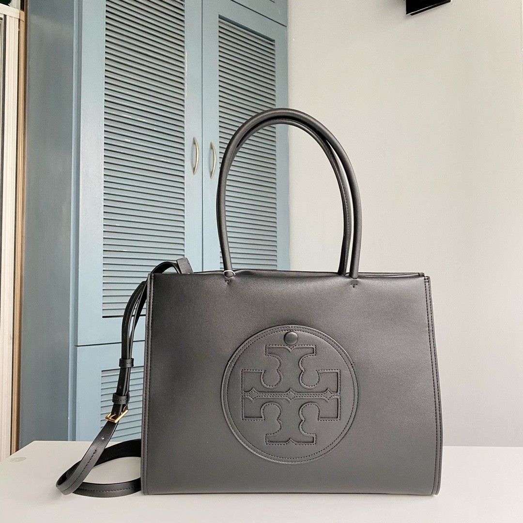 Tory Burch Ella Small Leather Black Tote Bag, Women's Fashion, Bags &  Wallets, Tote Bags on Carousell