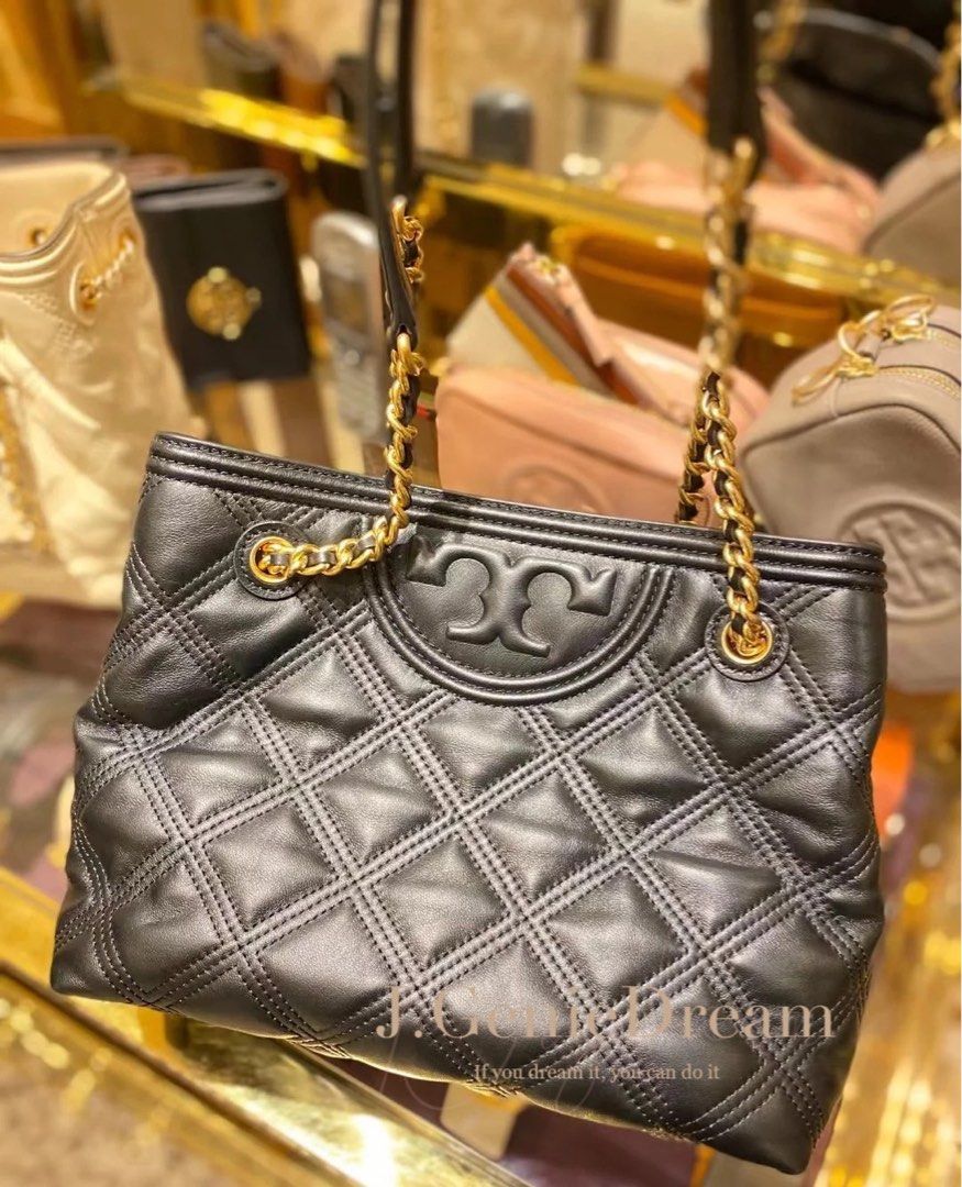 Tory burch top fleming leather tote