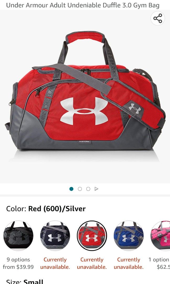Under Armour Adult Undeniable Duffle 3.0 Gym Bag, Men's Fashion, Bags
