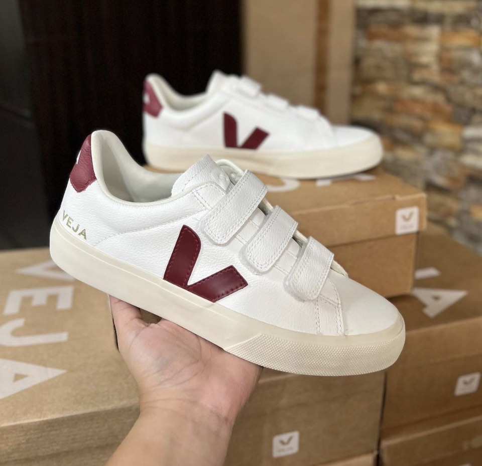 Veja Recife Sneaker in Extra White & Marsala