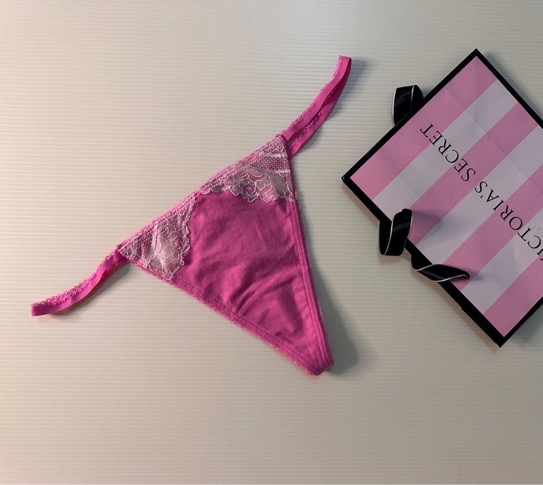 Victoria's Secret Pink Cotton Thong Panty, Women's Fashion, New