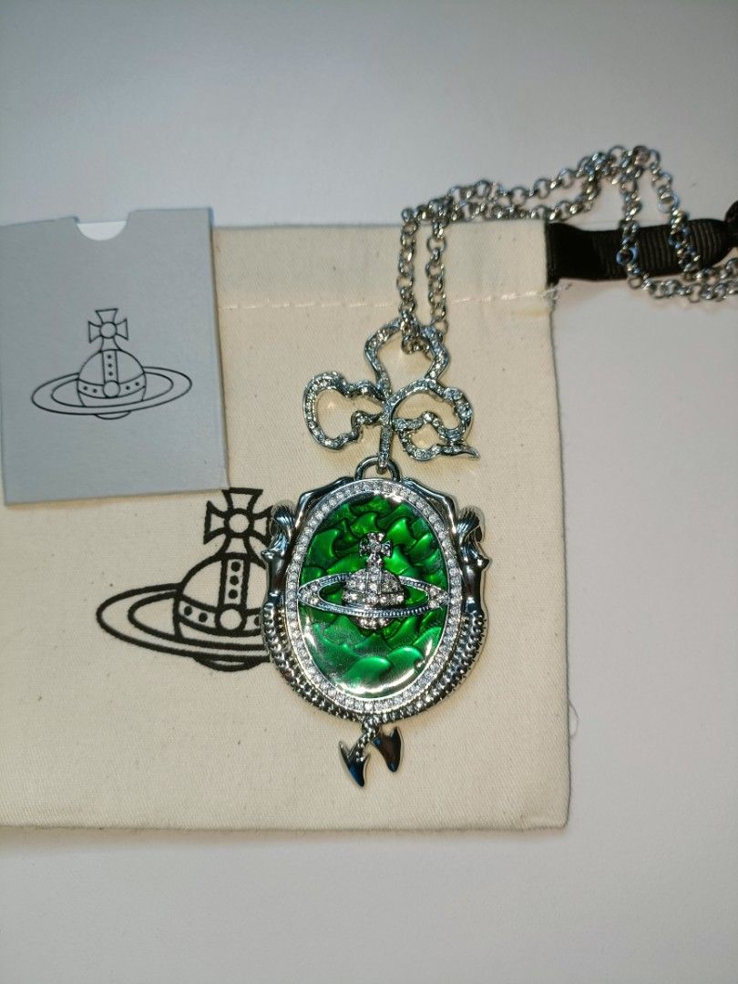 Vivienne Westwood mermaid emerald pendant necklace
