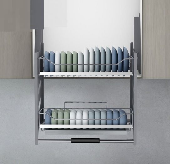 Wall Cupboard Lifting Drawer Basket Rak Dapur Dishes Kitchen Cabinet ...