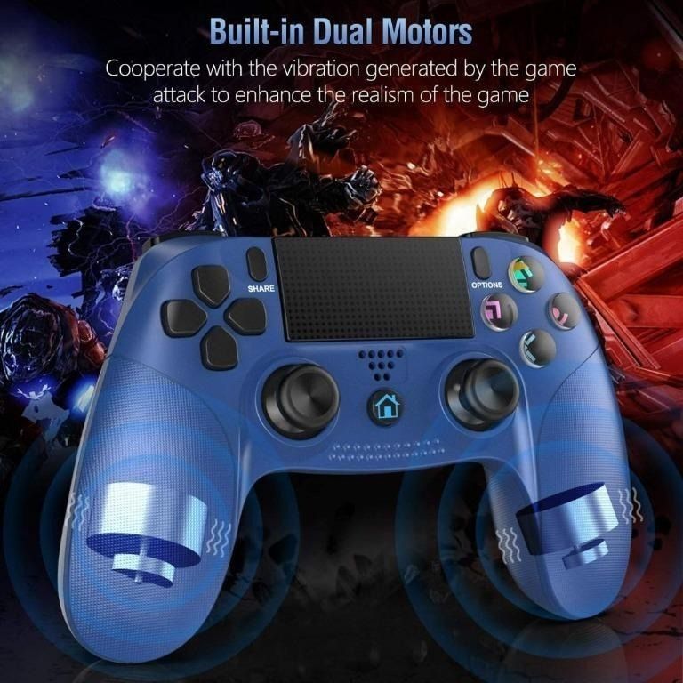 Wireless Game Controller for PS4 with Touch Panel Six-Axis & Dual ...